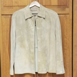 Brandon Thomas Buff Suede Button Down Jacket